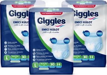 Giggles Emici Külot Large (L) Hasta Bezi | 90 Adet - 3 Paket