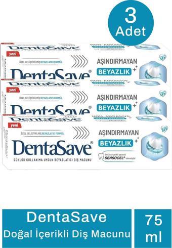 Dentasave Aşındırmayan Beyazlık Diş Macunu 75 ml 3 Adet