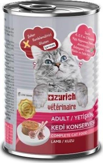 Zurich Veterinaire Pate Kuzulu Yetişkin Kedi Konservesi 415 gr