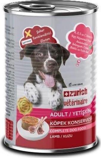 Zurich Veterinaire Pate Kuzulu Yetişkin Köpek Konservesi 415 gr