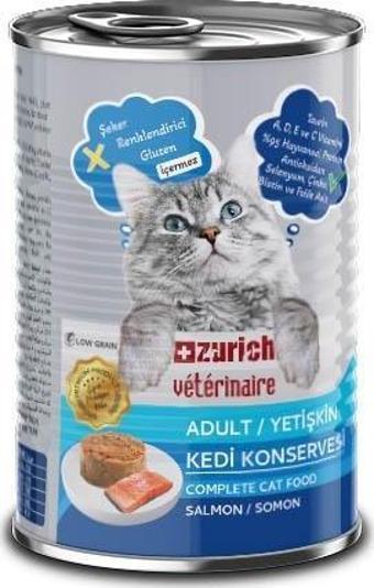 Zurich Veterinaire Pate Somonlu Yetişkin Kedi Konservesi 415 gr