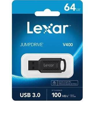 Lexar 64GB V400 Siyah 100 mb/s 3.0 USB Flash Bellek