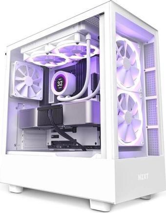 NZXT H5 Elite White Tempered Glass RGB USB 3.2 ATX Kasa