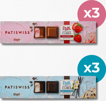 Patiswiss Cool Cubes Çilekli ve Vanilyalı Karışık Set 33g x 6 Adet