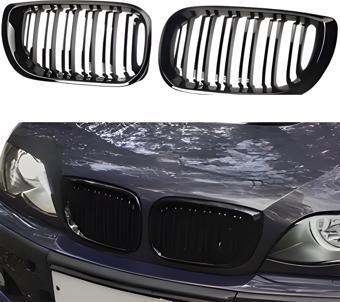 S-Dizayn Bmw 3 Serisi E46 Coupe Ön Panjur Böbrek Parlak Siyah Piano Black M3 Model 2002-2005