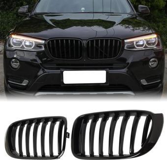 S-Dizayn Bmw X3-X4 F25/F26 Ön Panjur Böbrek Parlak Siyah Piano Black Düz Model 2014-2017