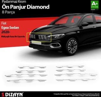 S-Dizayn Fiat Egea SD Krom Ön Panjur Diamond Model 8 Prç 2020 Üzeri