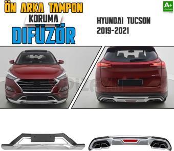 S-Dizayn Hyundai Tucson Ön ve Arka Tampon Koruma Difüzör Seti 2019-2021 A+ Kalite