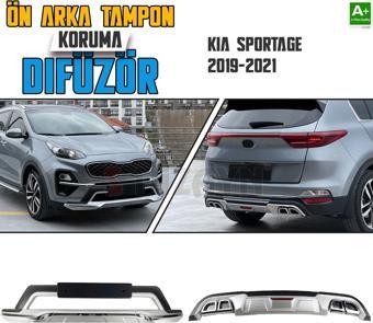 S-Dizayn Kia Sportage Ön ve Arka Tampon Koruma Difüzör Seti 2019-2021 A+ Kalite