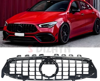 S-Dizayn Mercedes CLA W118 Ön Panjur Parlak Siyah Piano Black GTR Model 2020-2022