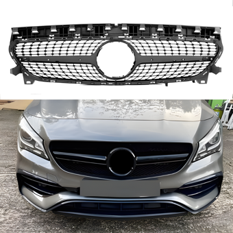 S-Dizayn Mercedes CLA180 W117 Ön Panjur Parlak Siyah Piano Black Diamond Model 2014-2019