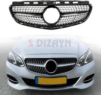 S-Dizayn Mercedes E-Class W212 Ön Panjur Parlak Siyah Piano Black Diamond Model 2014-2016