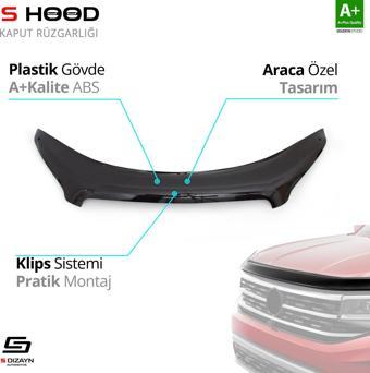 S-Dizayn Nissan Qashqai ABS Plastik Kaput Rüzgarlığı 2010-2013 A+Kalite