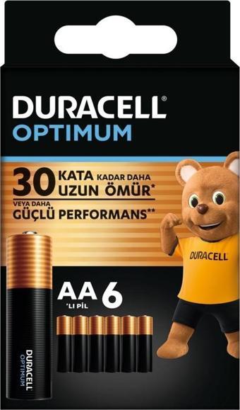 Duracell Optimum 6'lı Alkalin AA Kalem Pil