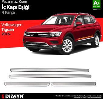 S-Dizayn VW Tiguan Krom İç Kapı Eşiği 4 Prç. 2016-2024