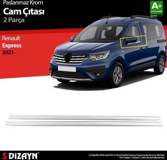 S-Dizayn Renault Express Krom Cam Çıtası 2 Prç. 2021 Üzeri