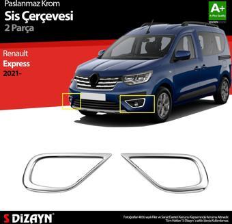 S-Dizayn Renault Express Krom Sis Farı Çerçevesi 2 Prç 2021 Üzeri