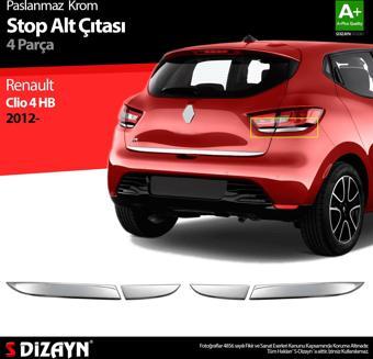 S-Dizayn Renault Clio 4 HB Krom Stop Alt Çıtası 4 Prç 2012 Üzeri