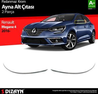 S-Dizayn Renault Megane 4 Krom Ayna Alt Çıtası 2 Prç. 2016 ve Üzeri