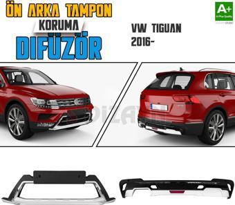 S-Dizayn Tiguan 2 Ön ve Arka Tampon Koruma Difüzör Seti 2016-2024 A+ Kalite