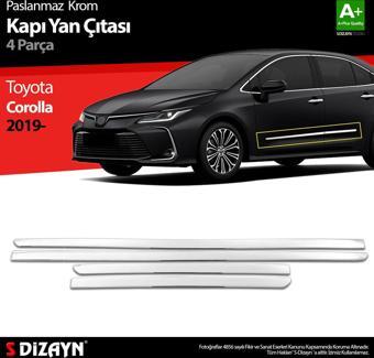 S-Dizayn Toyota Corolla Krom Kapı Yan Çıtası 4 Prç 2019 Üzeri