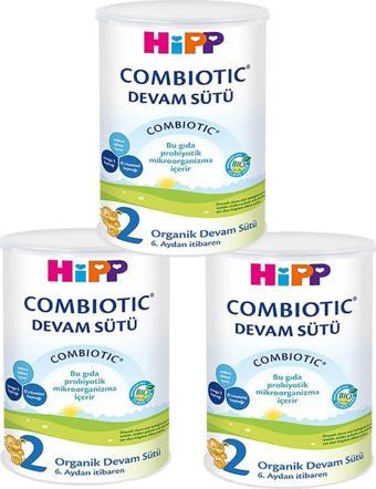 Hipp Organik Combiotic Bebek Sütü 2 Numara 350 gr 3 Adet