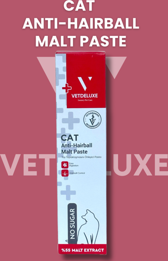 Vetdeluxe Anti Hairball Adult Cat Malte Paste Tüy Yumağı Önleyici Yetişkin Kedi Malt Macunu 100 Gr