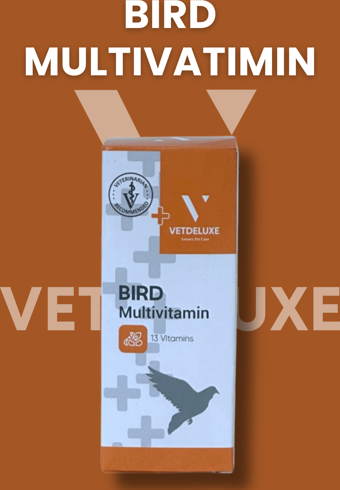 Vetdeluxe Kuş Multivitamin Tüm Kafes Kuşları ve Güvercinler için 13 Farklı Vitamin İçeren Damla 30 Ml