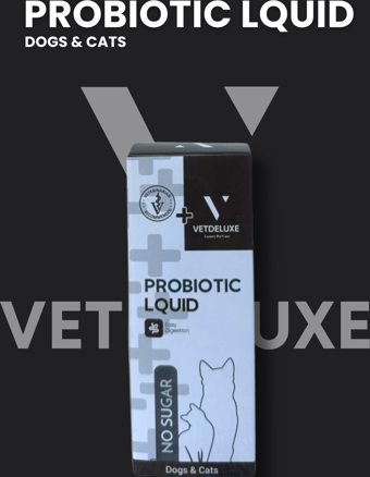 Vetdeluxe Probiotic Kedi ve Köpekler İçin Sindirim Sistemi Düzenleyici Bağışıklık Güçlendirici Likit 100 Ml