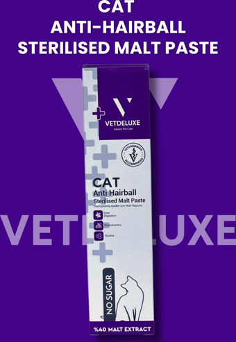 Vetdeluxe Sterilised Adult Cat Malte Paste Kısır Kediler İçin Tüy Yumağı Önleyici Kedi Malt Macunu 100 Gr