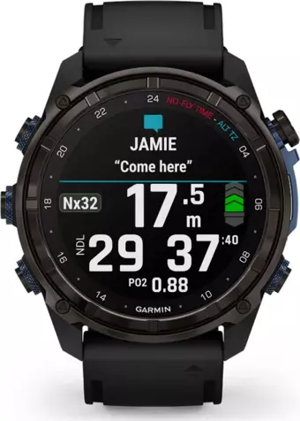 Garmin Descent Mk3i 51 mm Karbon Gri DLC Titanyum Siyah Silikon Kayışlı