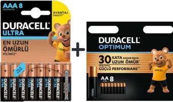 DURACELL 2LI PIL SET (5016903-MON 8LI KALEM PIL AAA)-(5015591-KALIN KALEM PIL 8LI AA)