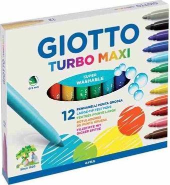 Giotto Turbo Maxi 12 Renk Keçeli Boya Kalemi