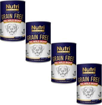 Nutri Canin 400Gr %92 Yaban Domuz Etli Tatlı Patatesli HipoAlerjenik Tahılsız 4Adet Yaş Köpek Maması