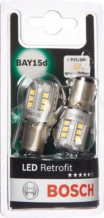 Bosch Led Retrofit P21/5W 1016 Stop Led Ampul 12V 4000K (BAY15d)