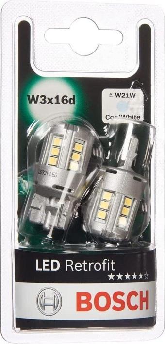 Bosch Led Retrofit W21W T20 Dipsiz Led Ampul 12V 6000K (W3x16d)