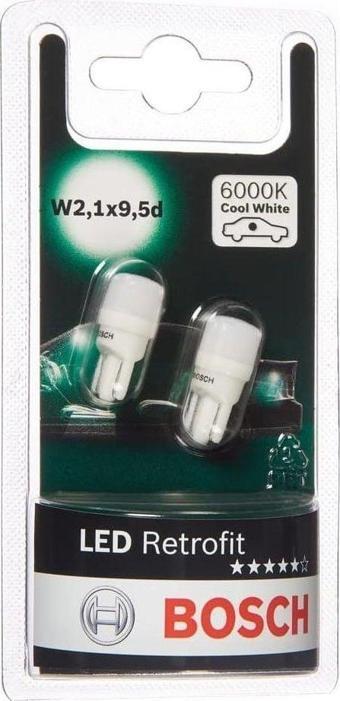 Bosch Led Retrofit W5W T10 Dipsiz Led Ampul 12V 6000K (W2,1x9,5d)