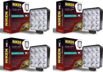 Niken Pro 16 Led Kare Off Road Sis Farı Çalışma Lambası 4 Adet 12-24V 27W