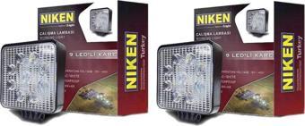 Niken Pro 9 Led Kare Off Road Sis Farı Çalışma Lambası 2 Adet 12-24V 27W