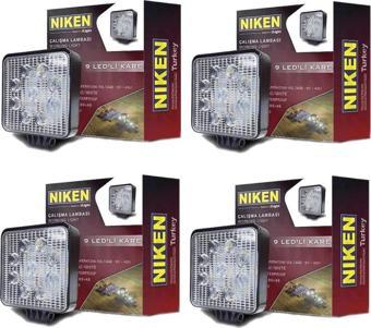 Niken Pro 9 Led Kare Off Road Sis Farı Çalışma Lambası 4 Adet 12-24V 27W