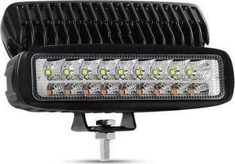 Beyaz Sarı Led Çakarlı Off Road Sis Panjur Farı Çalışma Lambası 18 Led 10-30V 27W