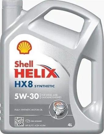 Shell Helix HX8 Synthetic 5w30 %100 Sentetik Motor Yağı 4lt