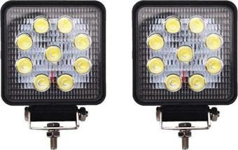 Wolfram 9 Led Kare Off Road Sis Farı Çalışma Lambası 2 Adet 10-30V 27W