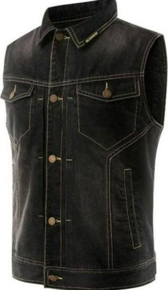 Motoanl Motosiklet Kot Yelek Dayanıklı Jeans Kot Kumaş 3D Sırt Koruma Chopper Motor Yelek