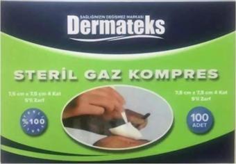 DermaTeks Steril Gaz Kompres 7,5x7,5 5x20- 100'lü Kutu - 10 Kutu