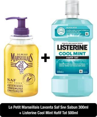Listerine Cool Mint Hafif Tat Ağız Bakım Suyu 500 ml + Le Petit Marseillais Lavanta Balı Sıvı Sabun 300 ml