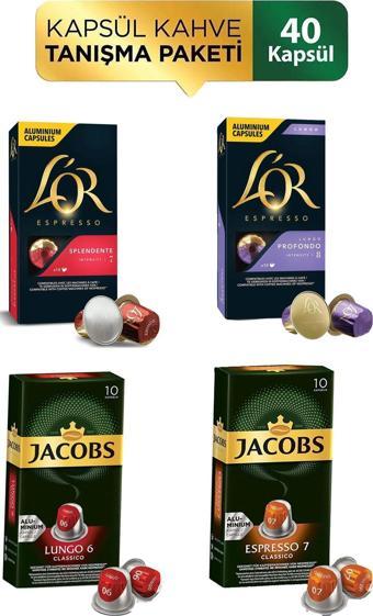 Jacobs ve L'or Kapsül Kahve Tanışma Paketi 10 x 4 Paket 