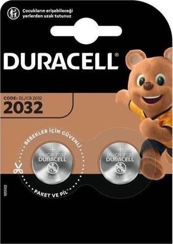 Duracell CR2032 2'li Lityum Düğme Pil