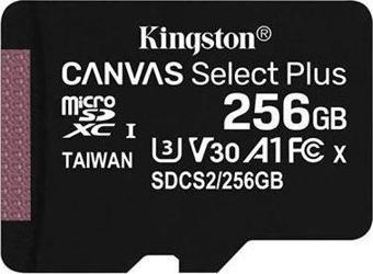 Kingston Canvas Select Plus 256GB 100MB/s SDCS2/256GB A1 C10 Micro SD Kart