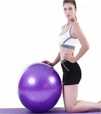 AYLA STAND 65 Cm Fitilli Pilates Topu Ve Pompa Seti Plates Denge Yoga Spor Egzersiz Top